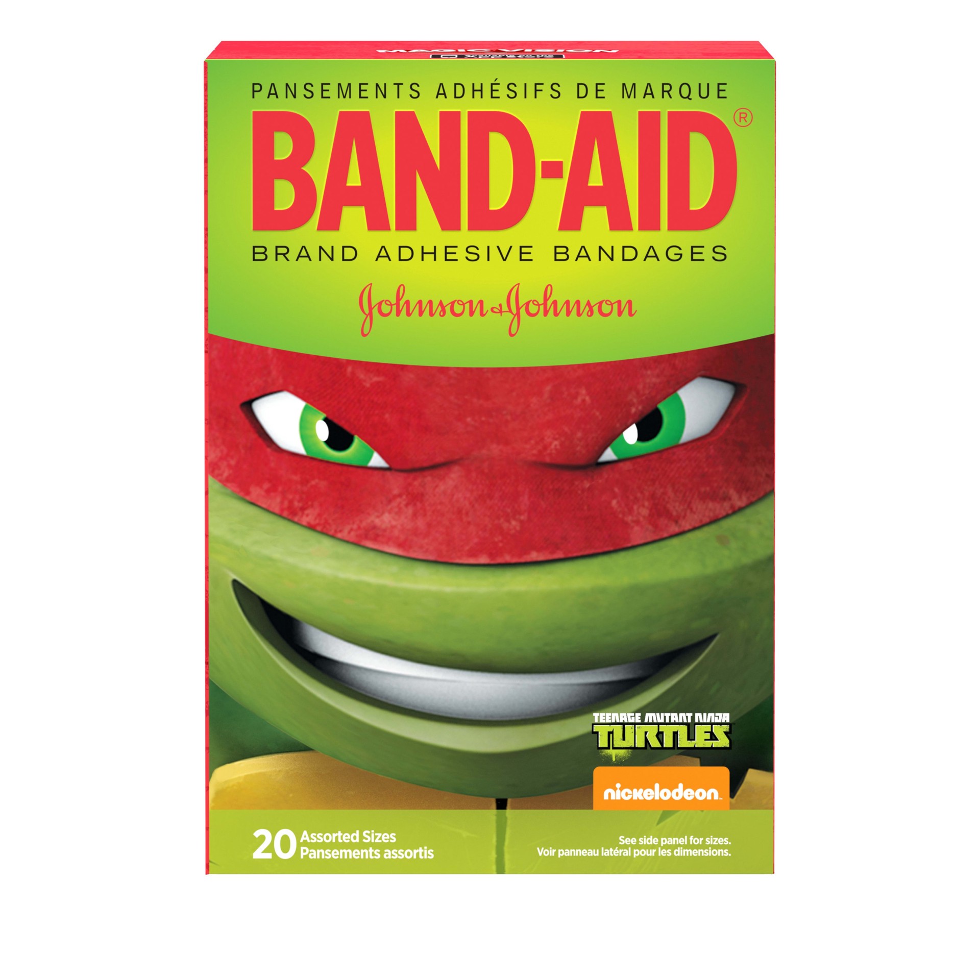 slide 4 of 5, BAND-AID Brand Adhesive Bandages featuring Nickelodeon Teenage Mutant Ninja Turtles™, Assorted Sizes, 20 Count, 20 ct