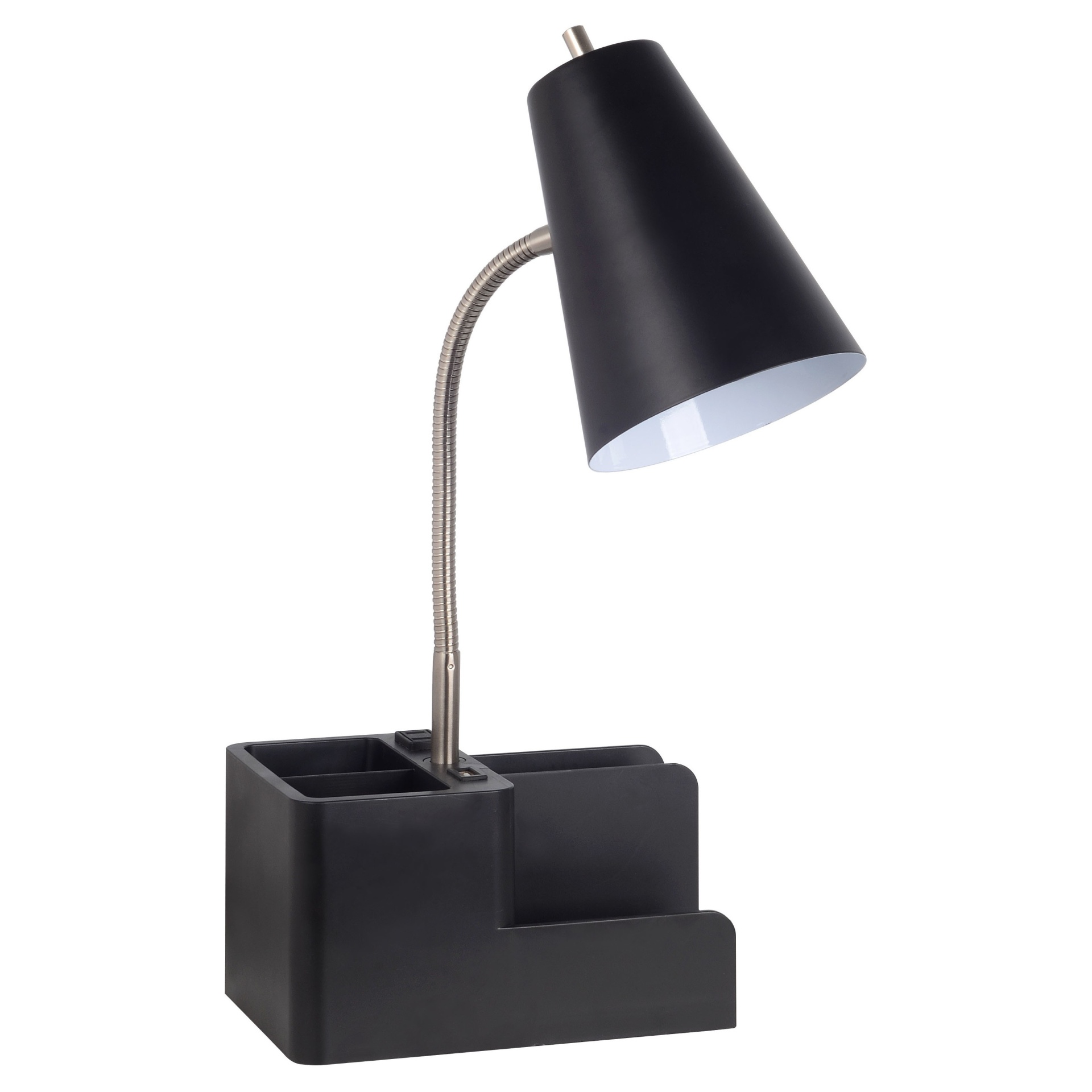 slide 1 of 3, Organizer Desk Lamp Black - Room Essentials, 1 ct