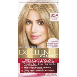 L'oreal Paris Excellence Creme Permanent Triple Care Hair Color 8.5a Champagne Blonde Kit - Each