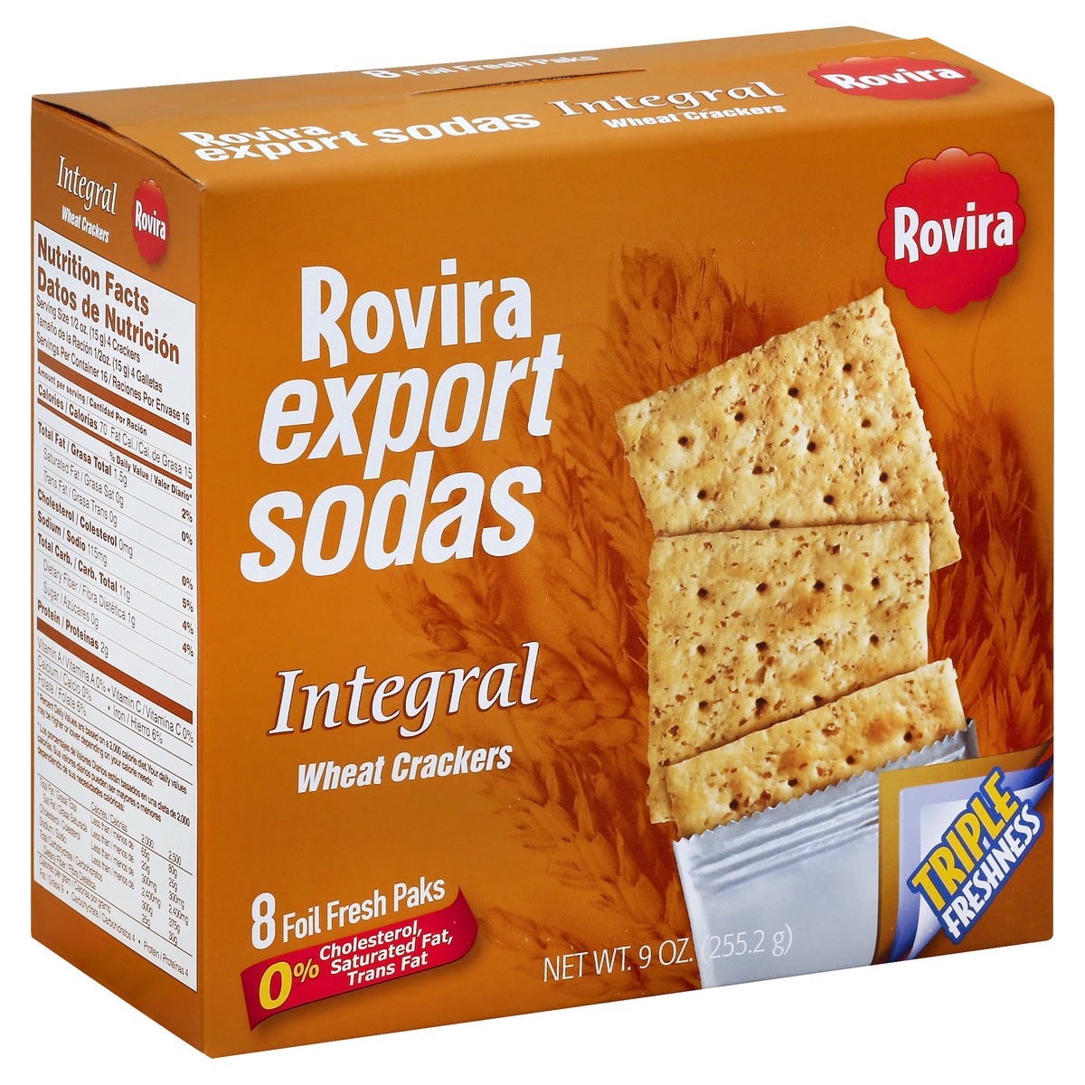 slide 2 of 5, Rovira Export Sodas Integral Wheat Crackers, 9 oz