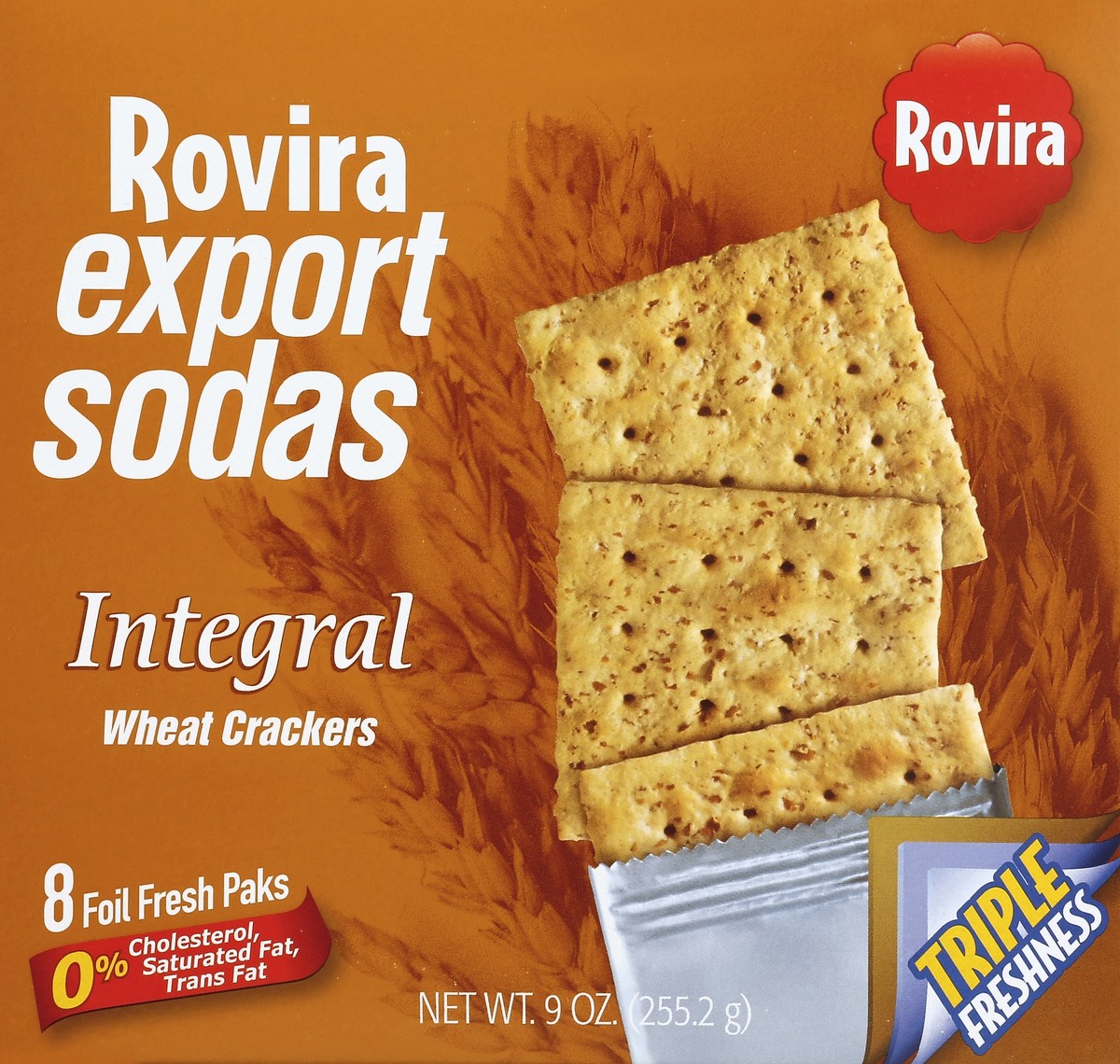 slide 1 of 5, Rovira Export Sodas Integral Wheat Crackers, 9 oz