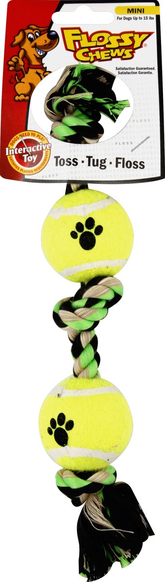 slide 2 of 2, Mammoth Dog Toy, 3 Knot Tug, with Tennis Balls, Mini, Color, 1 ct