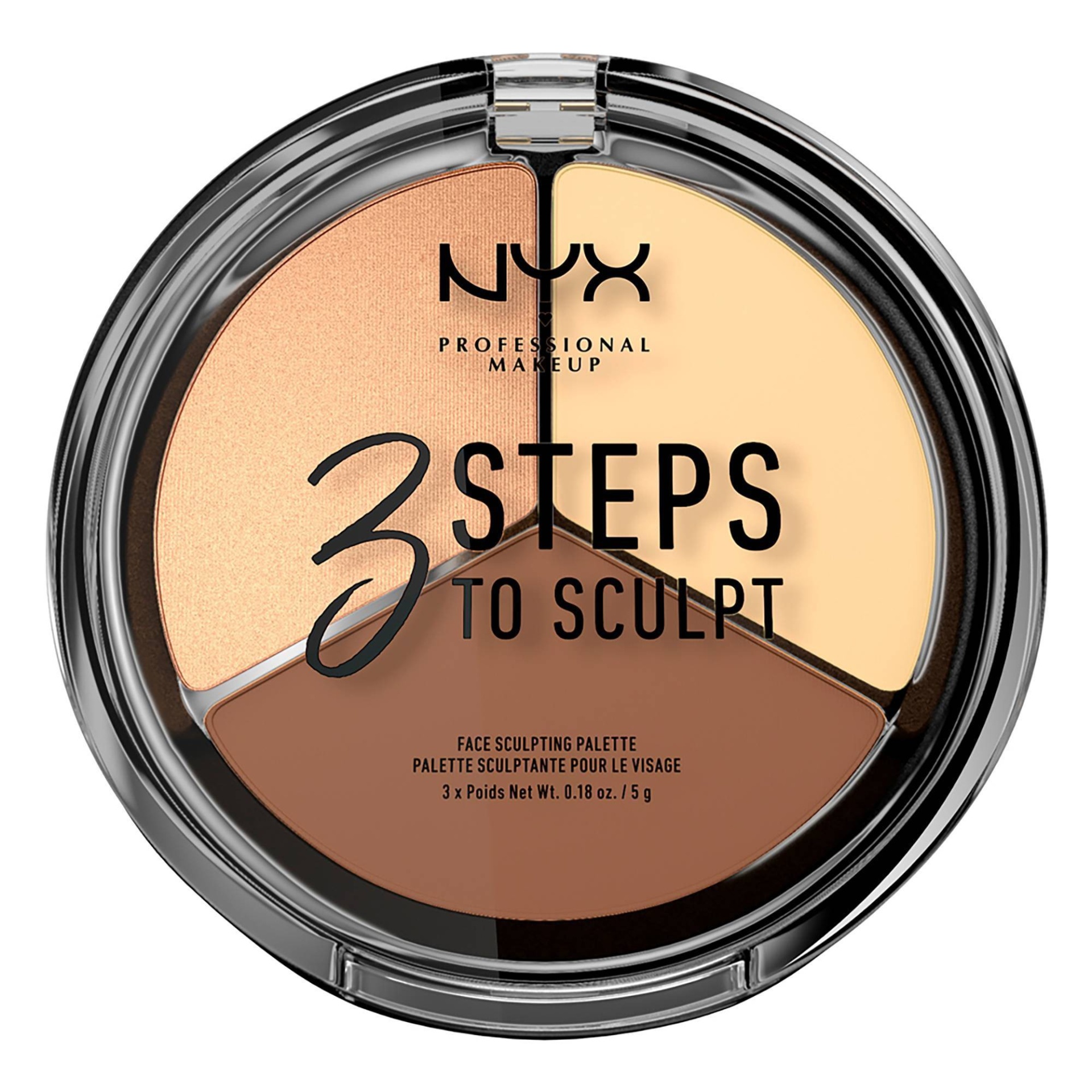 slide 1 of 4, NYX Professional Makeup 3 Steps to Sculpt Face Sculpting Pressed Powder Palette - Light - 0.54oz, 0.54 oz