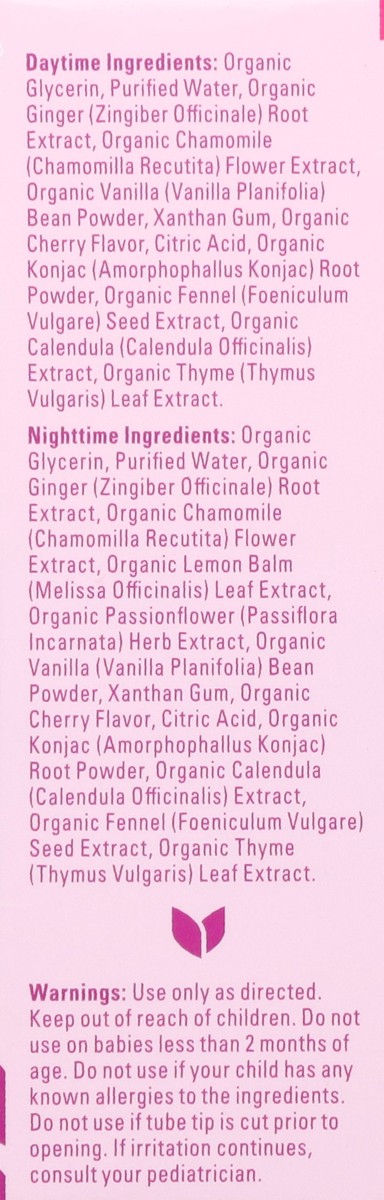 slide 9 of 12, Hyland's Naturals Baby Organic 2+ Months Daytime/Nighttime Cherry Flavor Soothing Gel Combo Pack 2 - 0.53 oz Tubes, 2 ct