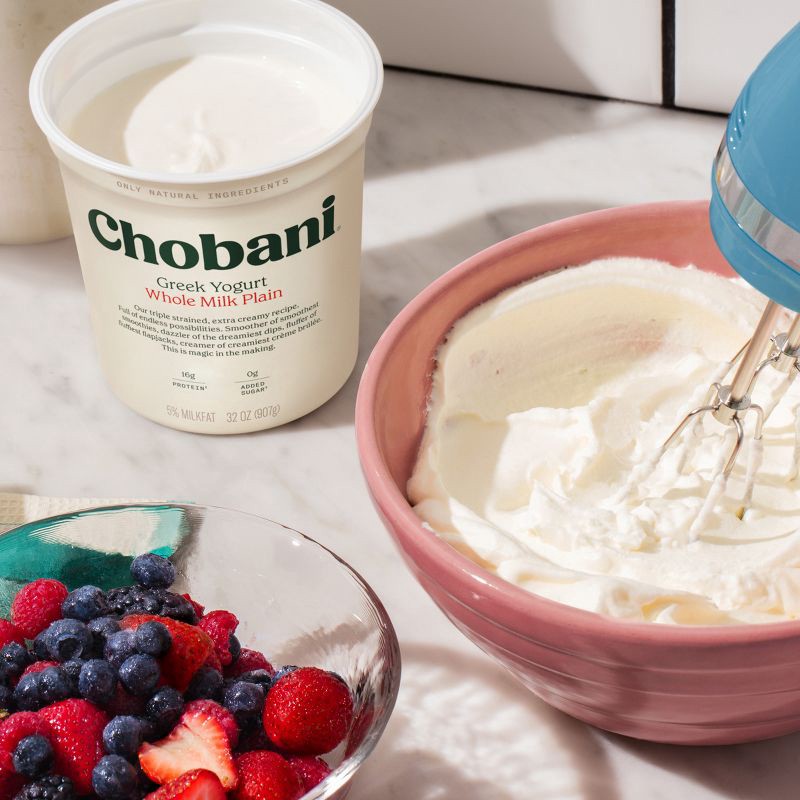 slide 3 of 8, Chobani Whole Milk Plain Greek Yogurt - 32oz, 32 oz