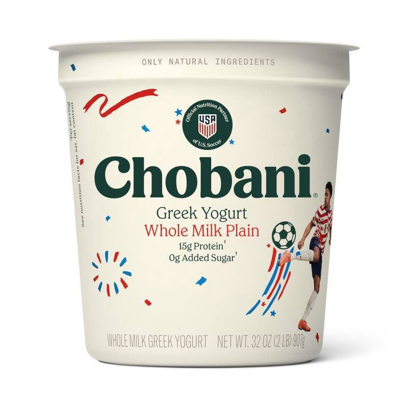 slide 1 of 8, Chobani Whole Milk Plain Greek Yogurt - 15g Protein 32oz, 15 gram, 32 oz