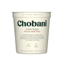 Chobani Whole Milk Plain Greek Yogurt - 15g Protein 32oz