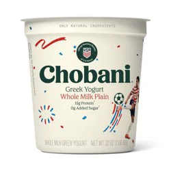 Chobani Whole Milk Plain Greek Yogurt - 15g Protein 32oz