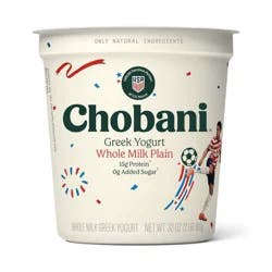 Chobani Whole Milk Plain Greek Yogurt - 15g Protein 32oz