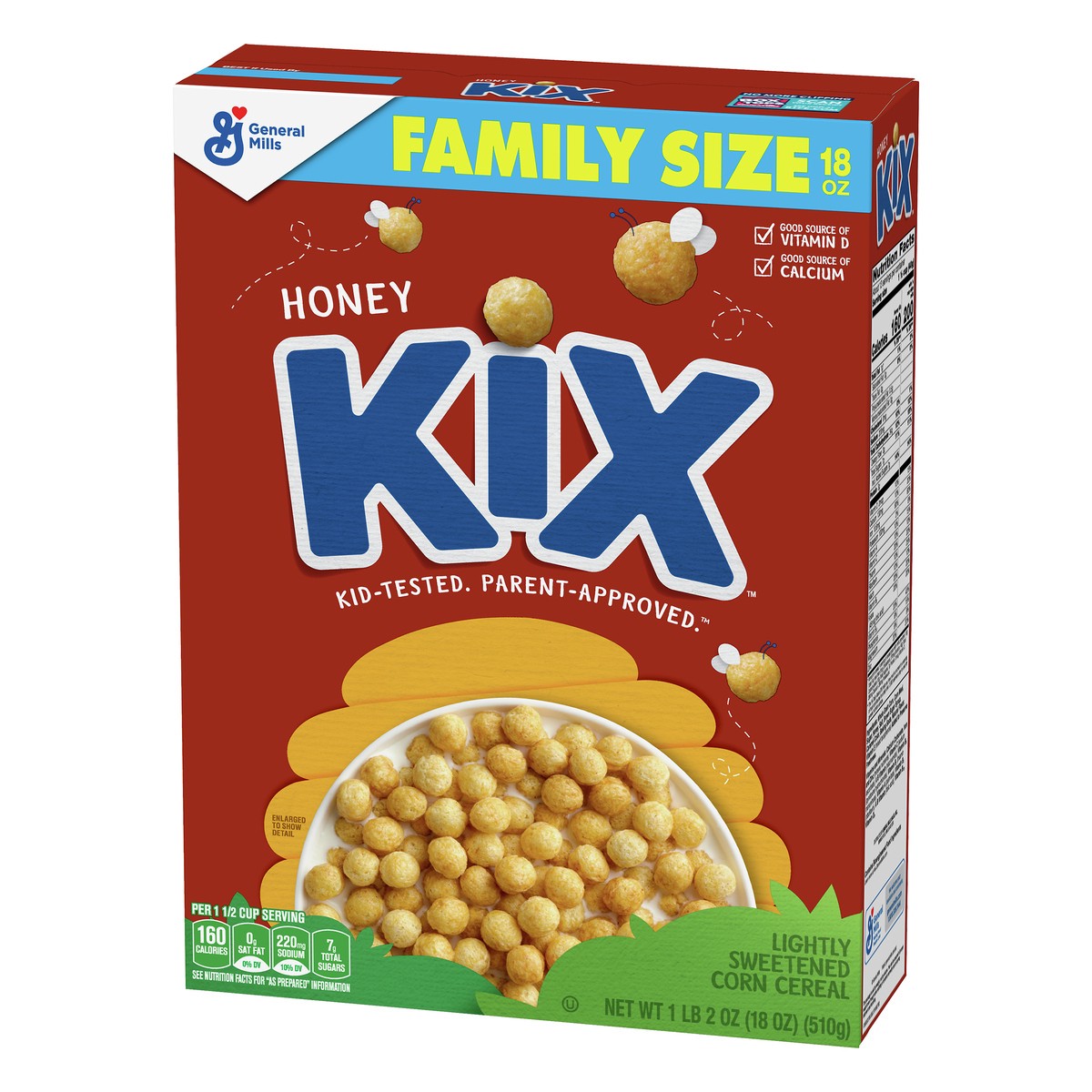 slide 6 of 13, Kix Family Size Honey Cereal 18 oz, 18 oz