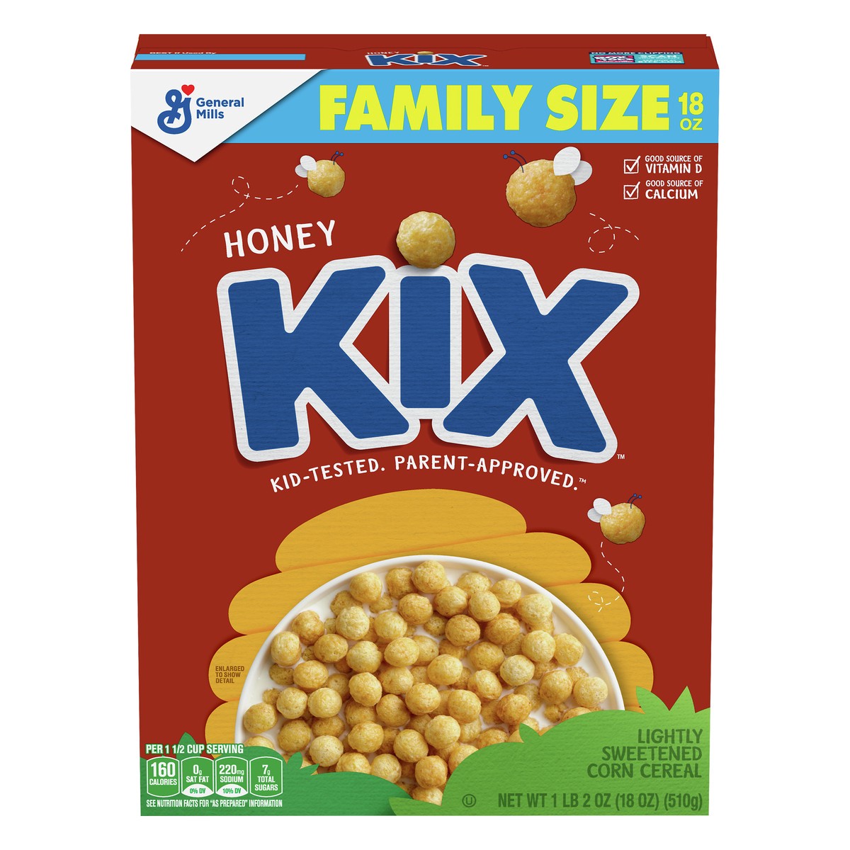 slide 13 of 13, Kix Family Size Honey Cereal 18 oz, 18 oz