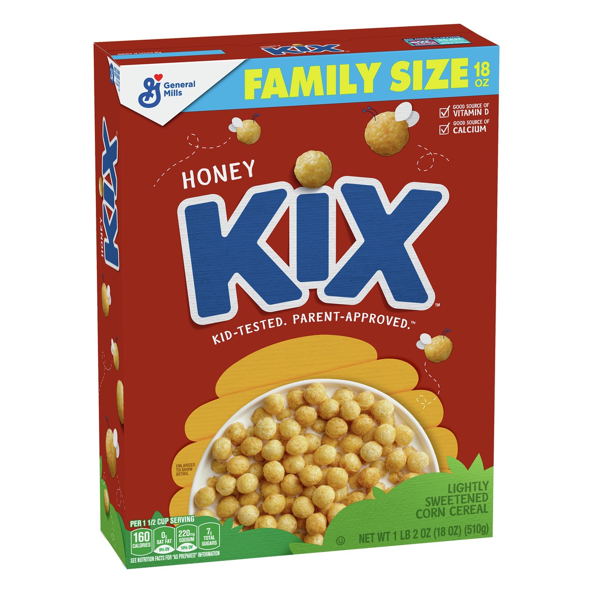 slide 9 of 13, Kix Family Size Honey Cereal 18 oz, 18 oz