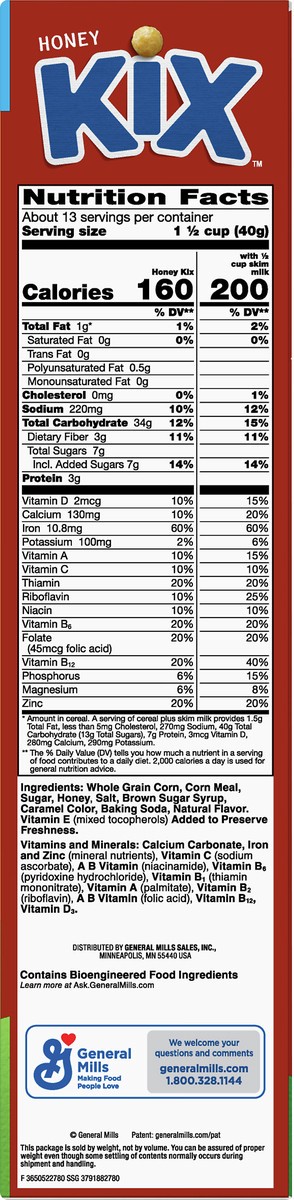 slide 11 of 13, Kix Family Size Honey Cereal 18 oz, 18 oz