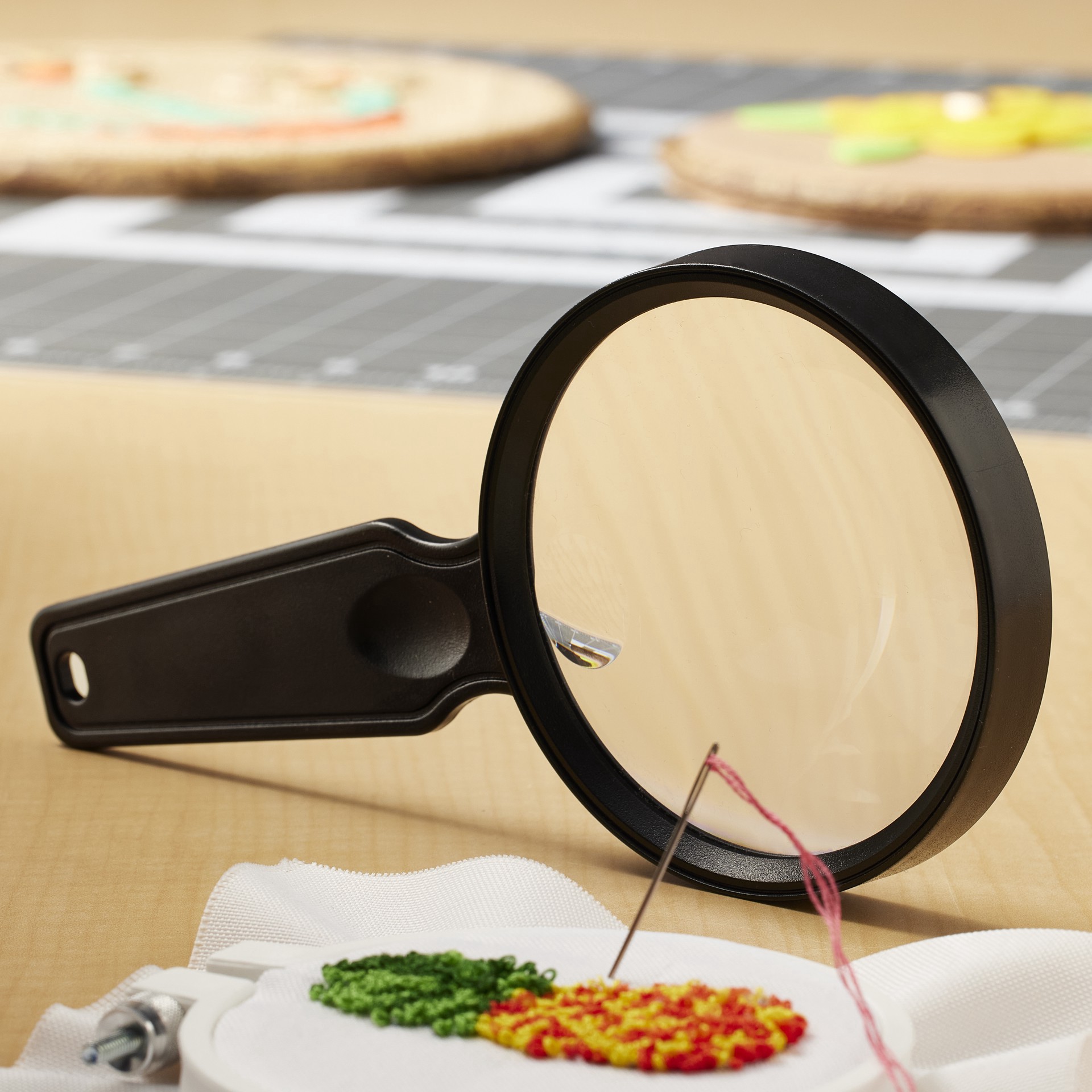 slide 2 of 3, 2x To 4.5x Bifocal Lens Hand Magnifier By Loops & Threads, 2x power magnification