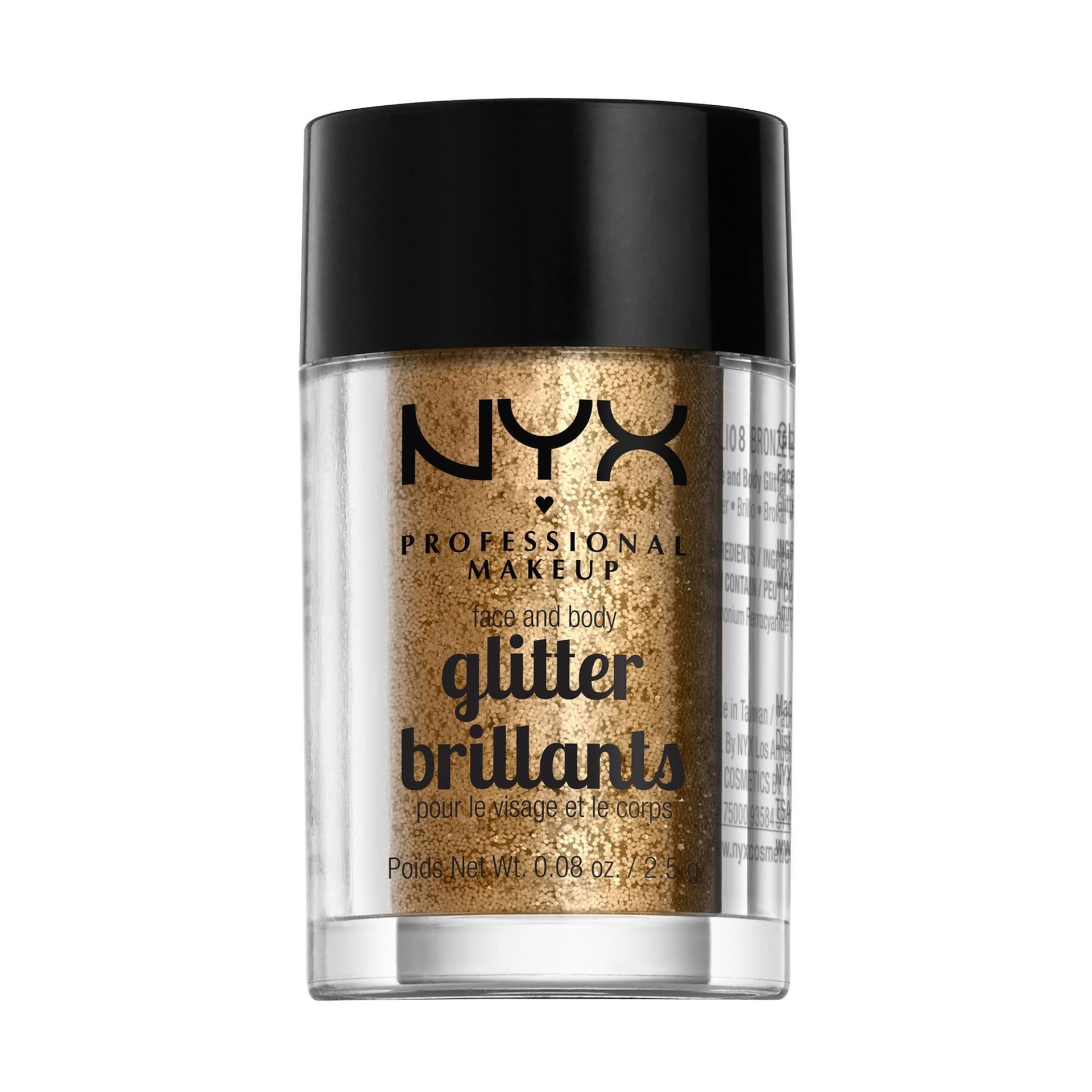 slide 1 of 3, NYX Professional Makeup Face & Body Glitter Bronze - 0.08oz, 1 ct