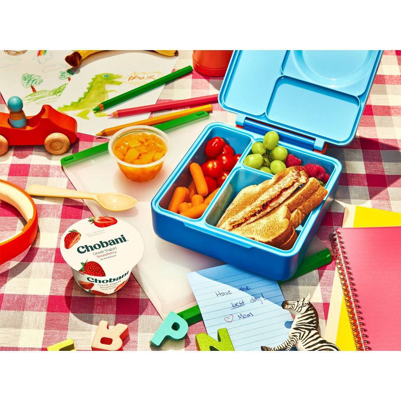 slide 3 of 4, Chobani Strawberry Banana on the Bottom Low-Fat Greek Yogurt - 11g Protein 4ct/5.3oz Cups, 11 gram, 4 ct, 5.3 oz