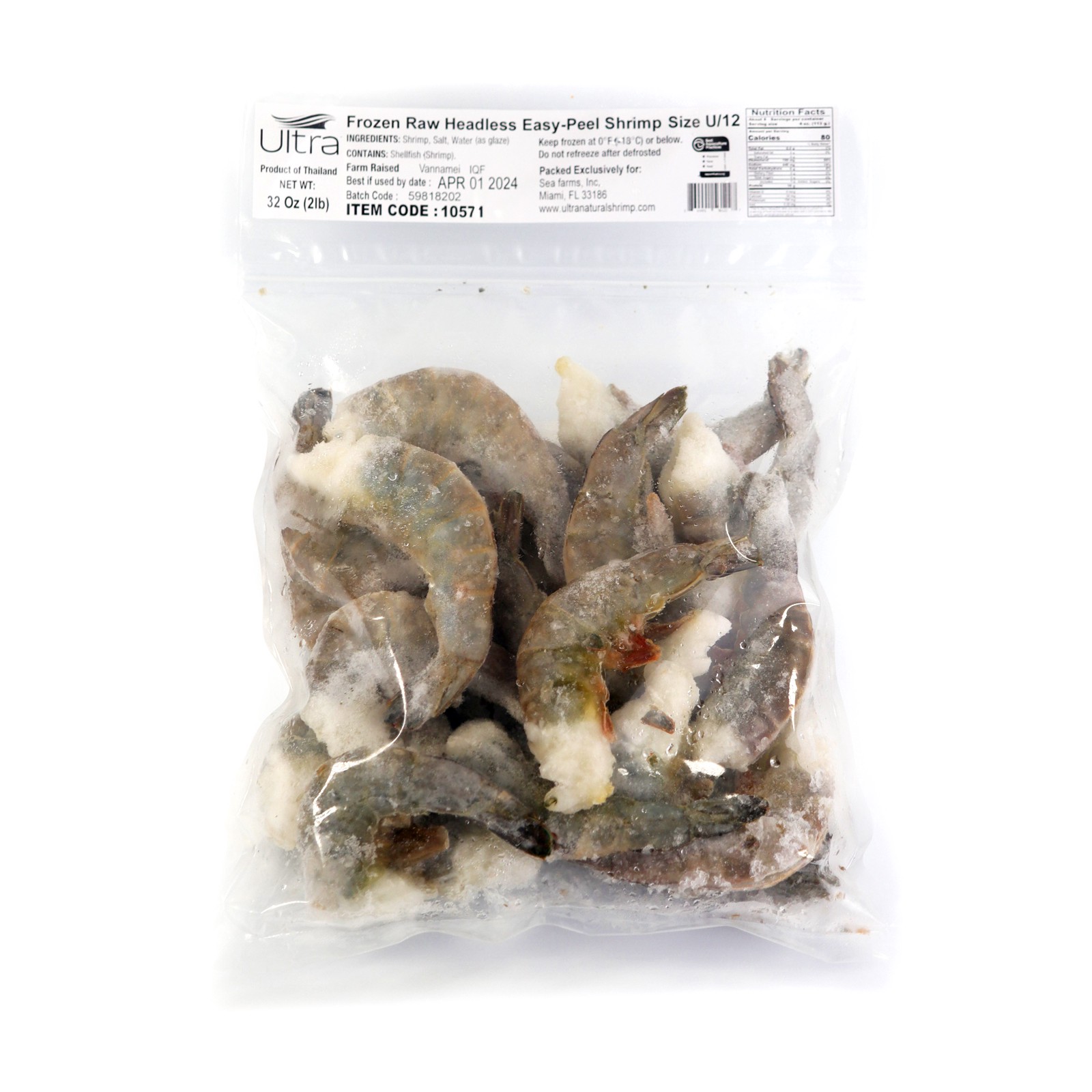 slide 1 of 1, R-ultra U-12 Ez Peel Shrimp-thailand, 32 oz