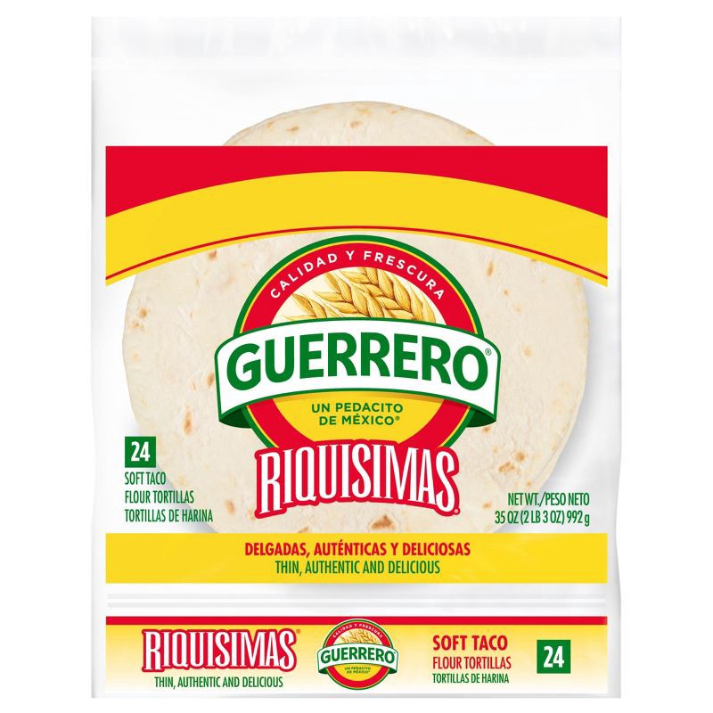 slide 1 of 10, Guerrero Taco Size Soft Riquisimas Flour Tortillas - 24ct/35oz, 24 ct; 35 oz