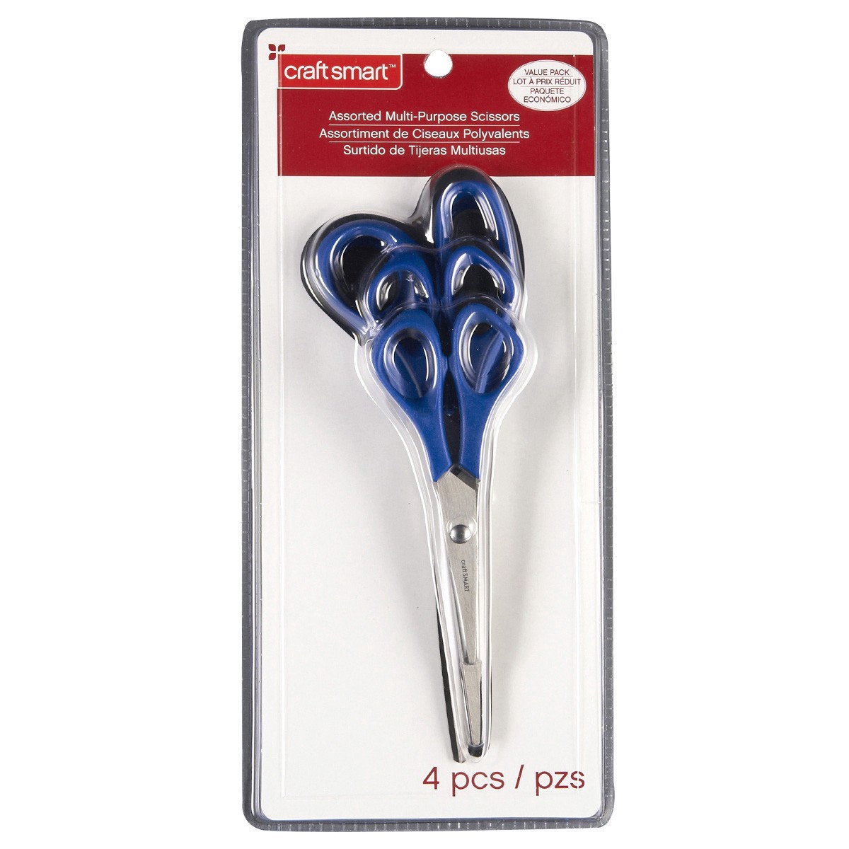 slide 2 of 3, Multi-Purpose Scissors Value Pack By Craft Smart, 4 pairs of scissors