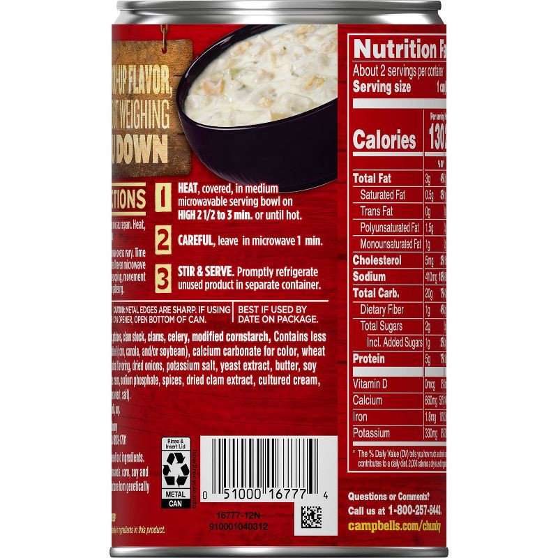 slide 13 of 14, Campbell's Chunky Healthy Request New England Clam Chowder Soup - 18.8oz, 18.8 oz