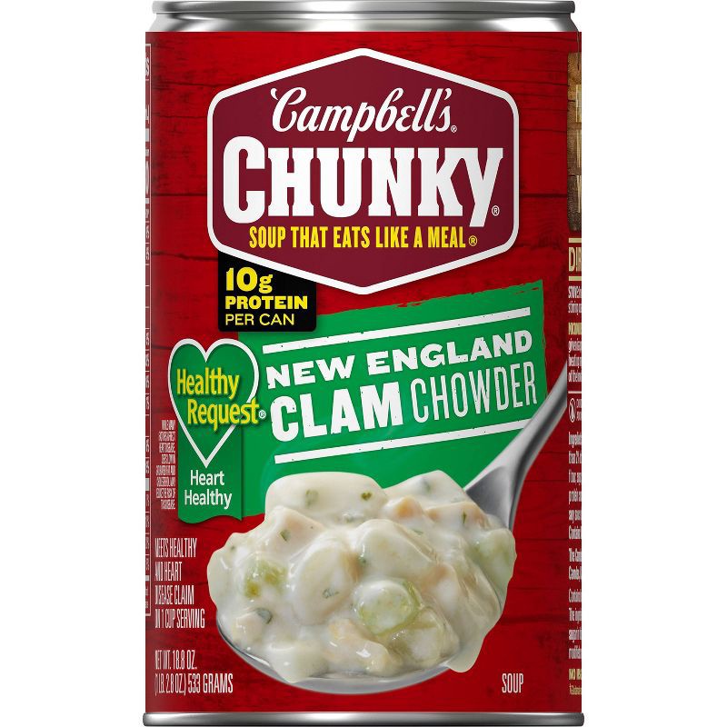 slide 11 of 14, Campbell's Chunky Healthy Request New England Clam Chowder Soup - 18.8oz, 18.8 oz