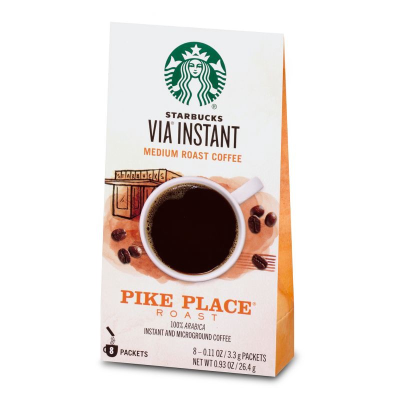 slide 2 of 7, Starbucks VIA Instant Coffee Medium Roast Packets Pike Place Roast Packets - 8ct/0.11oz, 8 ct, 0.11 oz