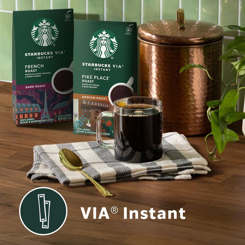 slide 3 of 8, Starbucks VIA Instant Coffee Medium Roast Packets Pike Place Roast Packets - 8ct/0.11oz, 8 ct, 0.11 oz