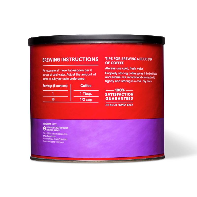 slide 2 of 3, French Roast Medium-Dark Roast Ground Coffee - 22.6oz - Market Pantry™, 22.6 oz