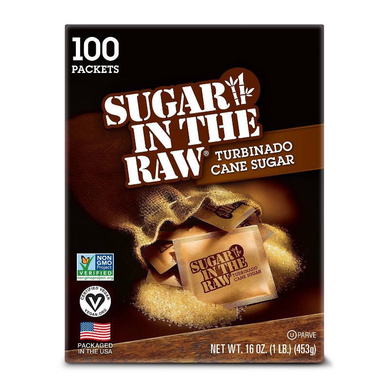 slide 1 of 6, Sugar In The Raw Turbinado Cane Sugar Packets - 100ct/16oz, 100 ct, 16 oz