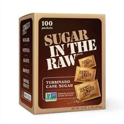 Sugar In The Raw Turbinado Cane Sugar Packets - 100ct/16oz