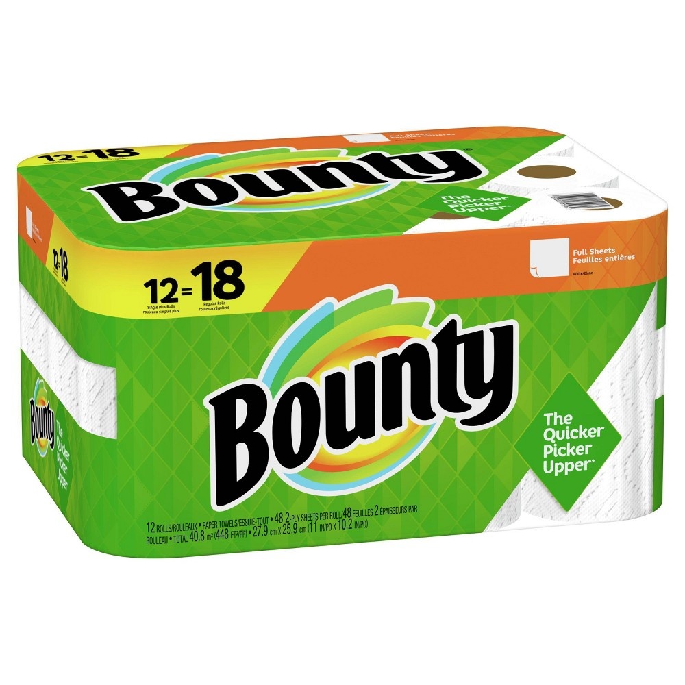 slide 3 of 6, Bounty Paper Towels White - 12 Singles Plus Rolls, 1 ct