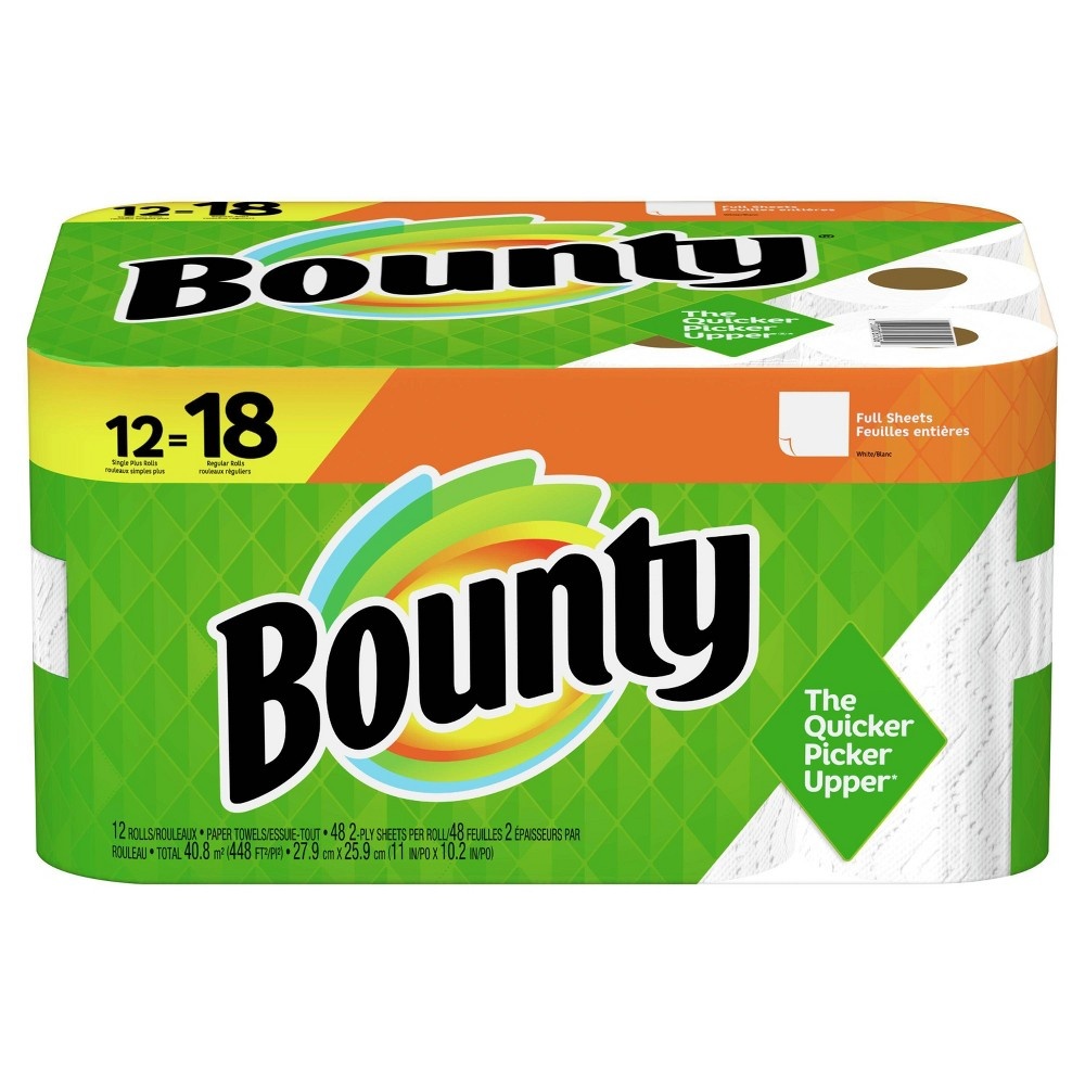 slide 4 of 6, Bounty Paper Towels White - 12 Singles Plus Rolls, 1 ct