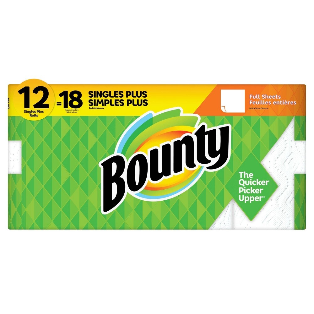 slide 5 of 6, Bounty Paper Towels White - 12 Singles Plus Rolls, 1 ct