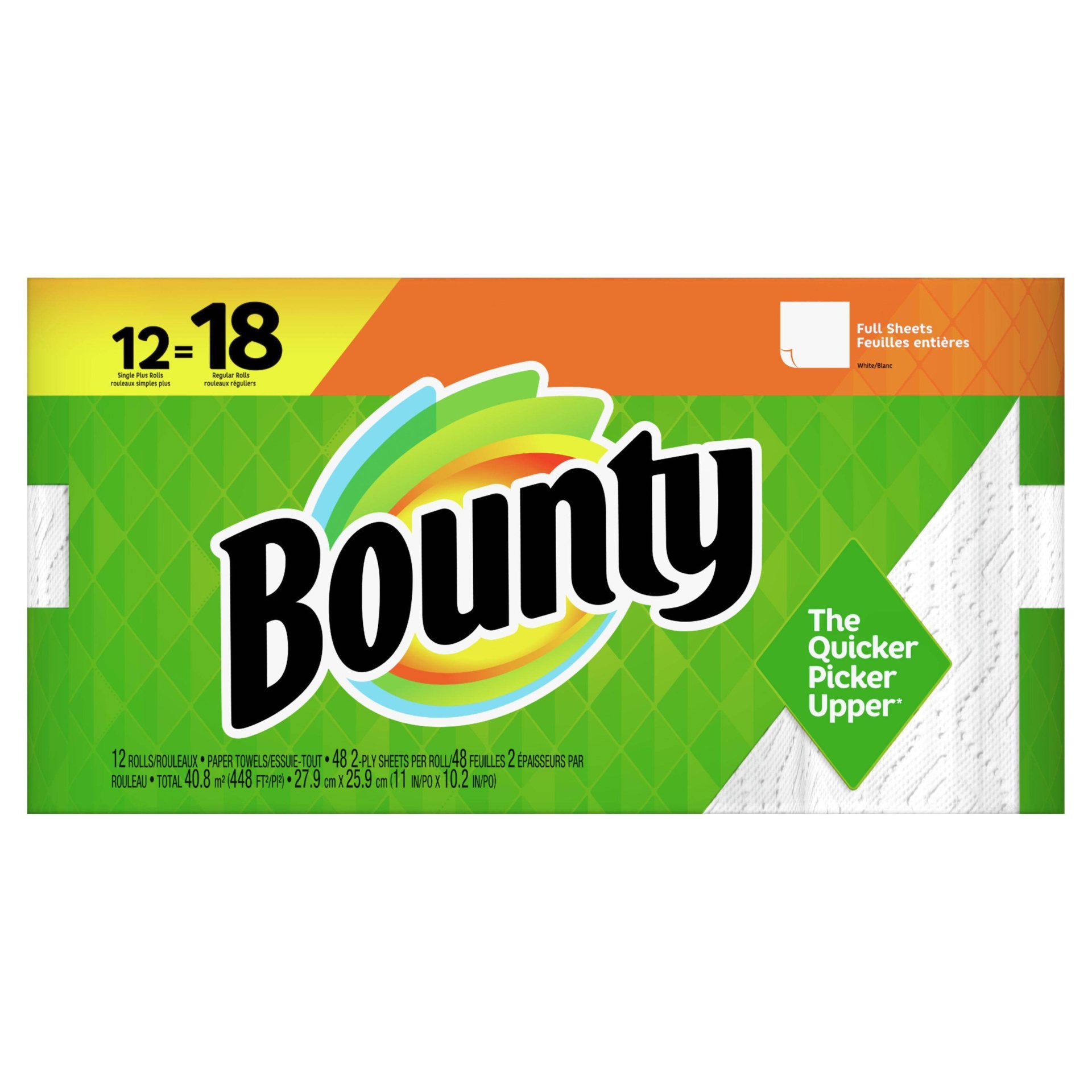 slide 1 of 6, Bounty Paper Towels White - 12 Singles Plus Rolls, 1 ct