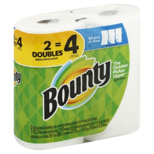 slide 1 of 4, Bounty Select-A-Size Double Roll White Paper Towels, 2 ct