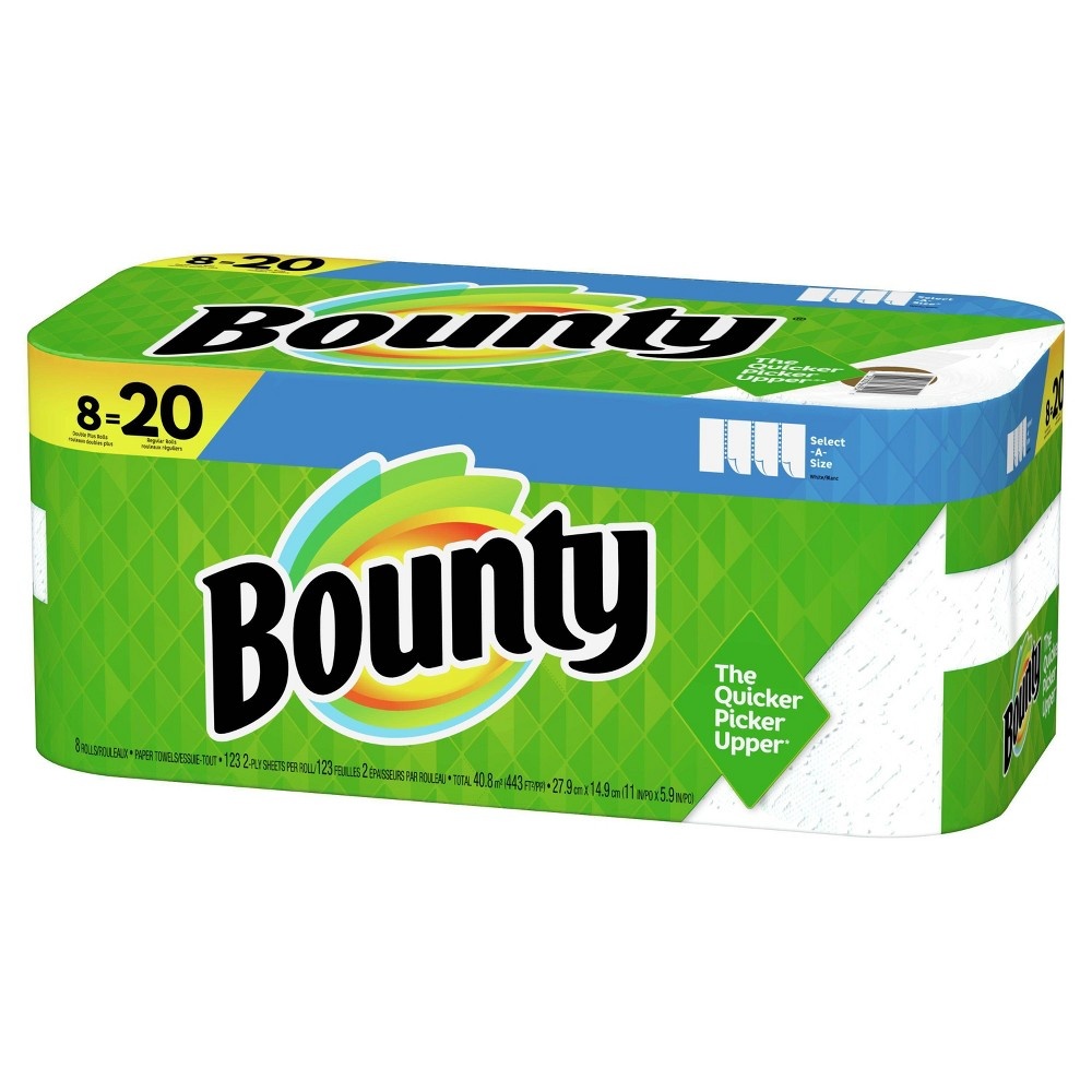 slide 2 of 6, Bounty Select-A-Size Paper Towels - 8 Double Plus Rolls, 1 ct