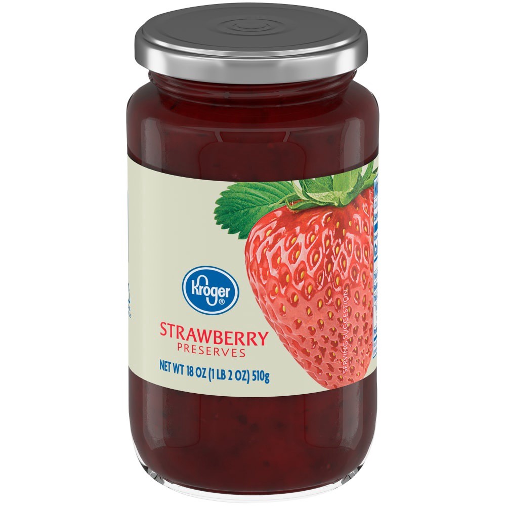 slide 1 of 4, Kroger Strawberry Preserves, 18 oz