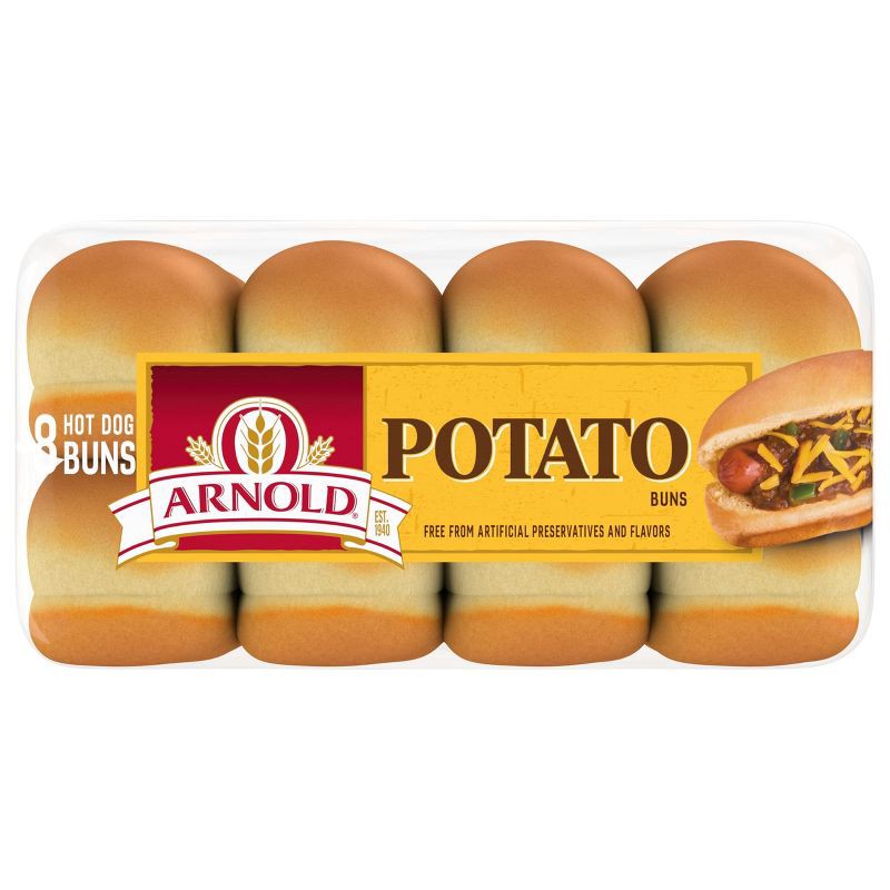 slide 5 of 10, Arnold Potato Hot Dog Buns - 16oz / 8ct, 8 ct; 16 oz