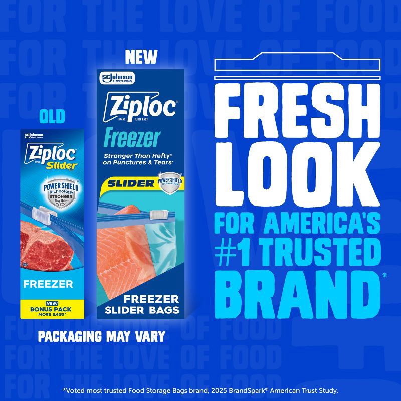 slide 2 of 12, Ziploc Slider Gallon Freezer Bags with Power Shield Technology - 28ct, 28 ct