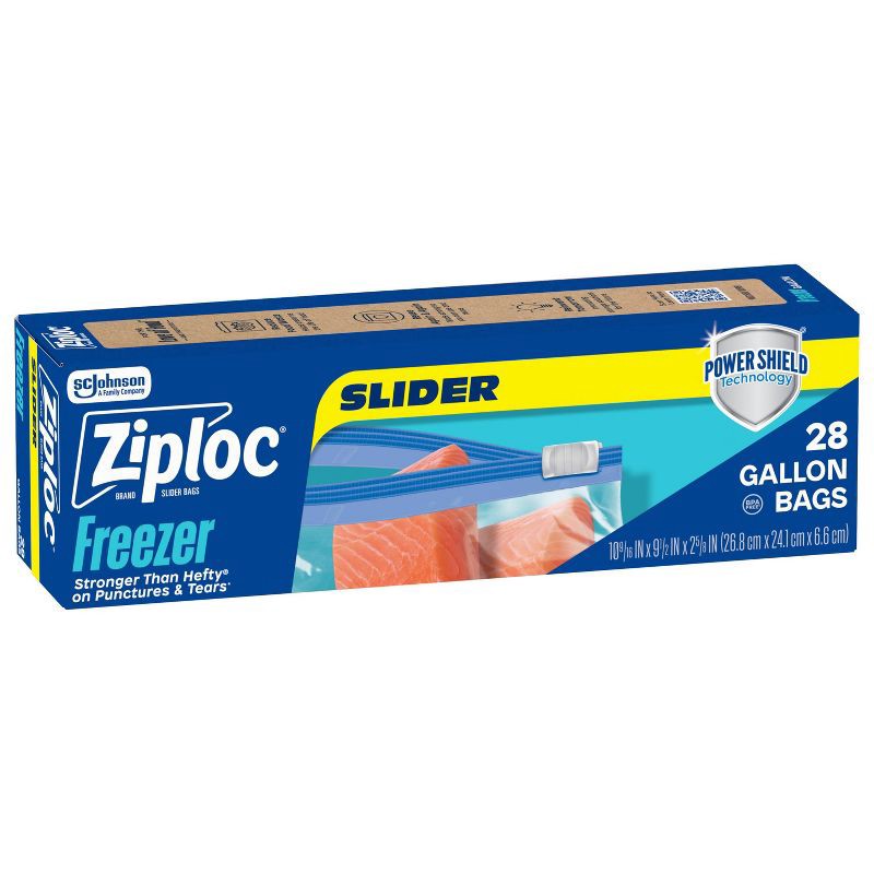 slide 12 of 12, Ziploc Slider Gallon Freezer Bags with Power Shield Technology - 28ct, 28 ct