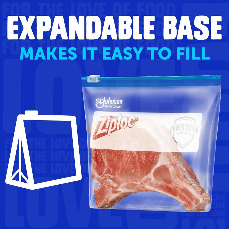slide 8 of 12, Ziploc Slider Gallon Freezer Bags with Power Shield Technology - 28ct, 28 ct