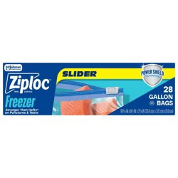 Ziploc Slider Gallon Freezer Bags with Power Shield Technology - 28ct