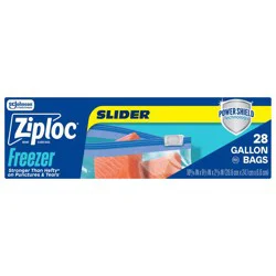 Ziploc Slider Gallon Freezer Bags for Food Storage and Meal Prep - 28ct: BPA-Free, Microwave-Safe, Protects Against Spills