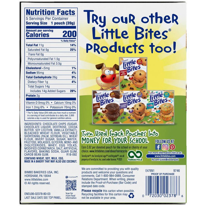 slide 4 of 8, Entenmann's Chocolate Chip Cookie Little Bites - 5ct/8.25oz, 5 ct; 8.25 oz