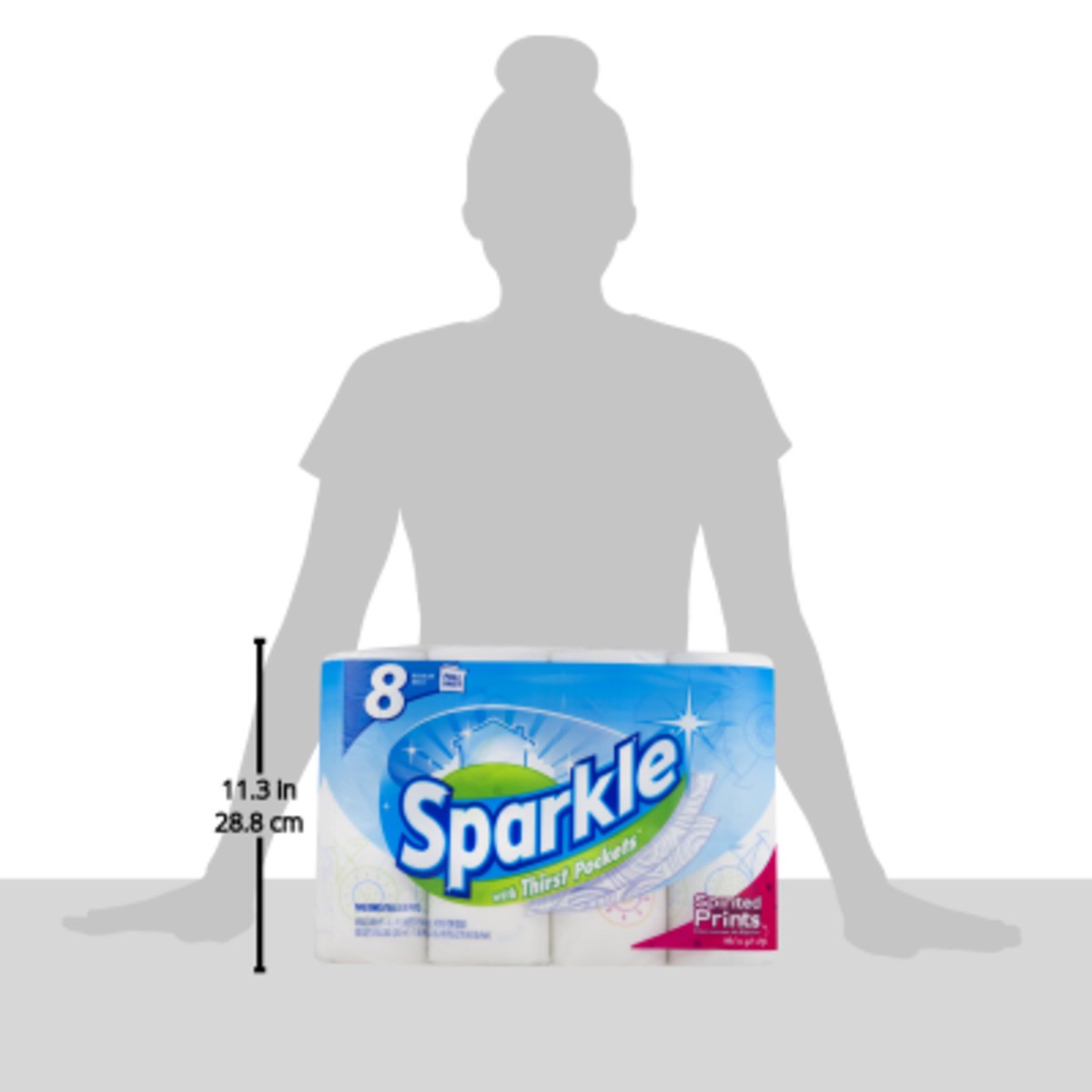 slide 3 of 9, Sparkle Printed Regular Rolls Paper Towels with Thirst Pockets, 8 ct