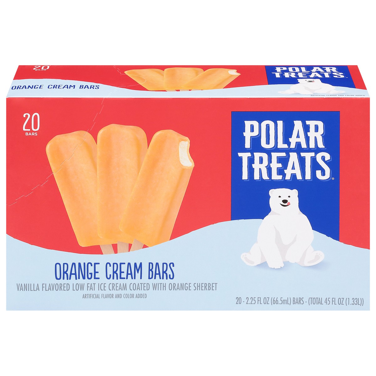 slide 1 of 9, Polar Treats Orange Cream Ice Cream Bars 20 - 2.25 fl oz ea, 20 ct