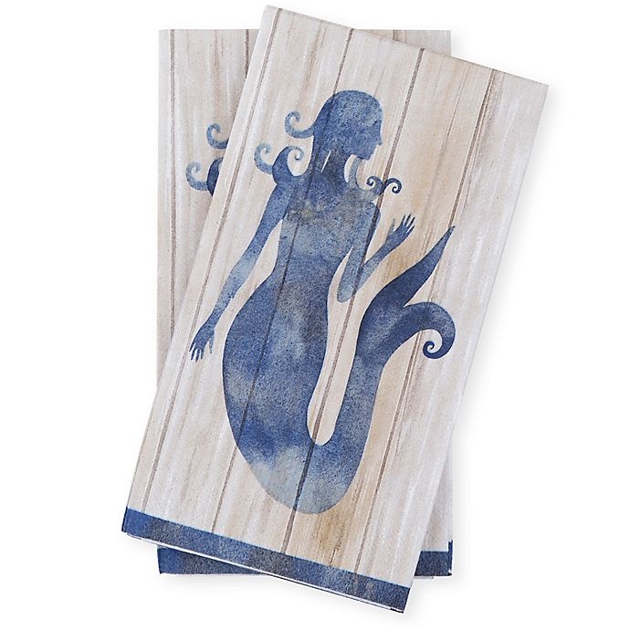 slide 2 of 2, Creative Converting Blue Mermaid Paper Guest Towels, 16 ct