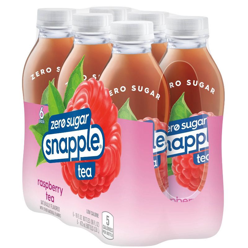 slide 7 of 9, Snapple Zero Sugar Raspberry Tea - 6pk/16 fl oz Bottles, 6 ct; 16 fl oz