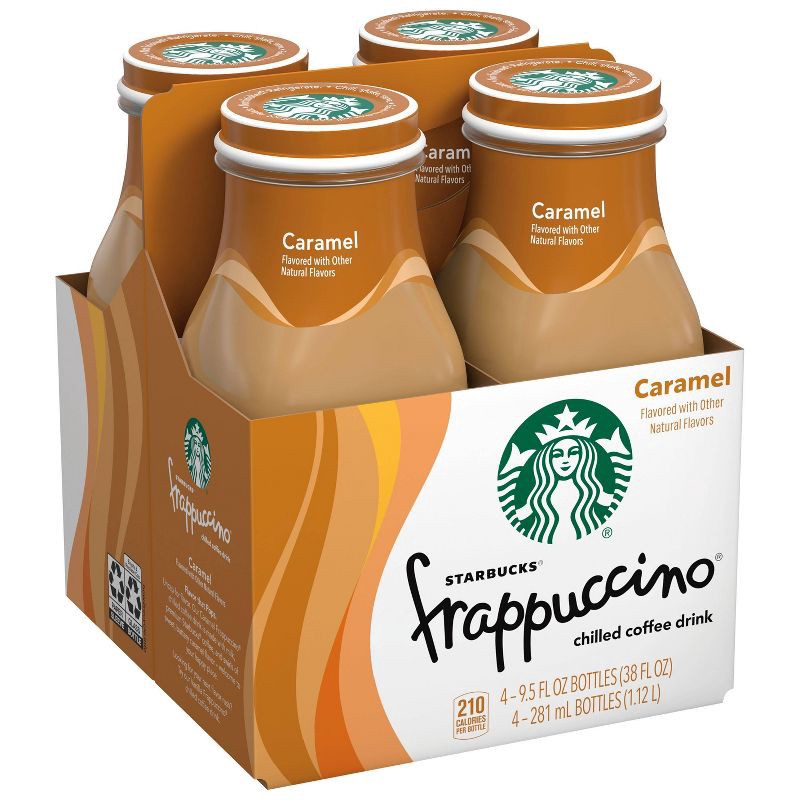 slide 2 of 6, Starbucks RTD Starbucks Frappuccino Caramel Coffee Drink - 4pk/9.5 fl oz Glass Bottles, 4 ct; 9.5 fl oz