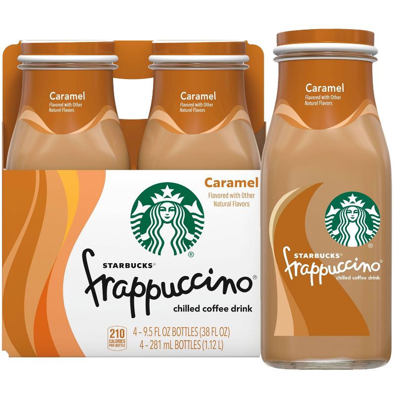 slide 1 of 6, Starbucks RTD Starbucks Frappuccino Caramel Coffee Drink - 4pk/9.5 fl oz Glass Bottles, 4 ct; 9.5 fl oz
